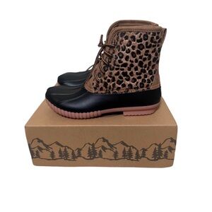 Marleylilly Black and Brown Leopard Boots